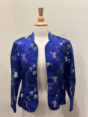 Handmade Royal Blue Floral Brocade Garment
